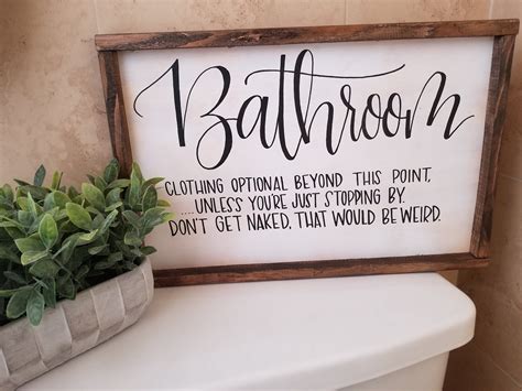 5 x 11 or 11 x 8. . Bathroom signs decor